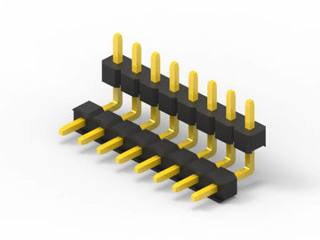 Connettore di testa da 16 pin maschio 2,54 mm di passo, doppia plastica quadrata angolo destro di testa da pin
