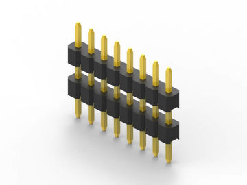 Connettore di testa di pin maschile a fila singola 2.0 mm PitchBlack PA6T Isolamento doppia plastica