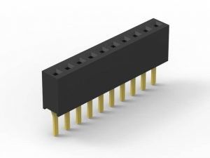 Connettore di intestazione per PCB femminile nera 1.27mm Pitch LCP Materiale H = 2.1mm