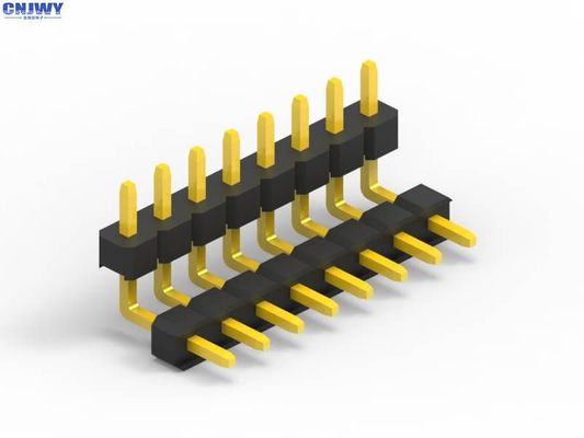 Connettore di testa da 16 pin maschio 2,54 mm di passo, doppia plastica quadrata angolo destro di testa da pin