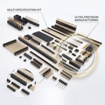 Collettore di intestazione maschile rotondo a pin di macchina 2.54mm Pitch Precision Contatti meccanici a doppia fila PCB