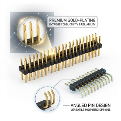 Connettore maschio a pin SMT a doppia fila con passo fine da 1,27 mm, design compatto a montaggio superficiale su PCB