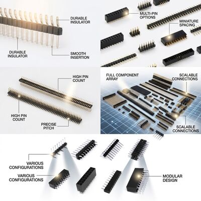 Connettore maschio a pin per montaggio superficiale SMT a doppia fila 2,54 mm di passo PCB 80 pin compatibile con rifusione