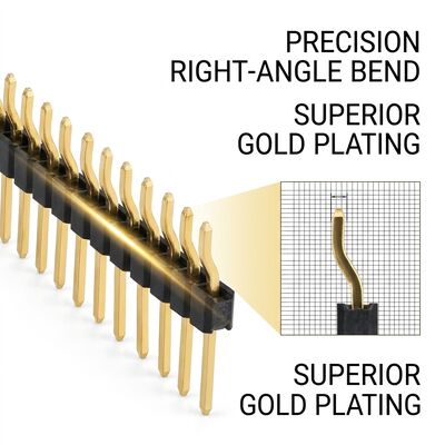 Doppio fila angolo destro maschio connettore pin di testa 2.54mm pitch 90 gradi PCB 80-pin attraverso-buco