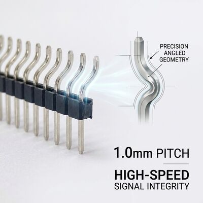 Doppio fila angolo destro maschio connettore pin di testa 2.54mm pitch 90 gradi PCB 80-pin attraverso-buco