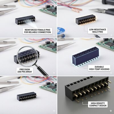 Ultra-Fine 1.0MM Pitch Dual Row Female Header Connector Gold Flash PA6T 04P-80P High Density PCB Socket