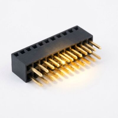 Connettore femmina a doppia fila con passo 2.54mm, elevato 15mm, gamba lunga, presa impilabile