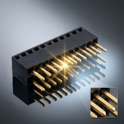 Connettore femmina a tripla fila con passo da 1,27 mm Presa PCB ad alta densità 3x40P color oro