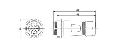 Maschio e femmina 7 pin terminale impermeabile blocco connettore IP68 cavo connettore presa