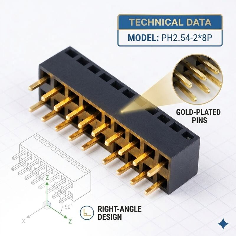 Connettore femmina SMT a fila singola con passo da 1,27 mm, basso profilo, nastro e bobina, presa per PCB