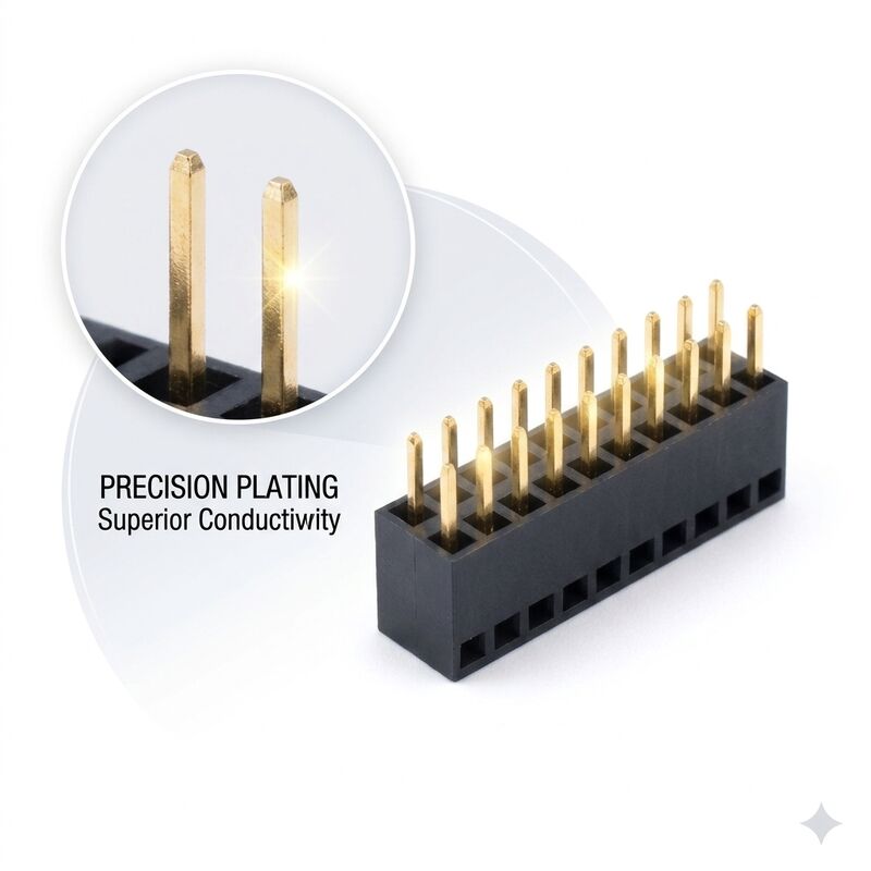Presa per montaggio su PCB orizzontale con connettore femmina ad angolo retto a fila singola con passo da 1,00 mm