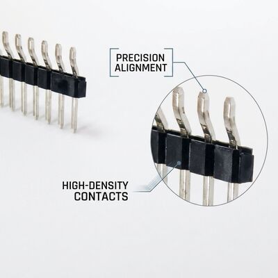Collettore di intestazione maschile rotondo a pin di macchina 2.54mm Pitch Precision Contatti meccanici a doppia fila PCB