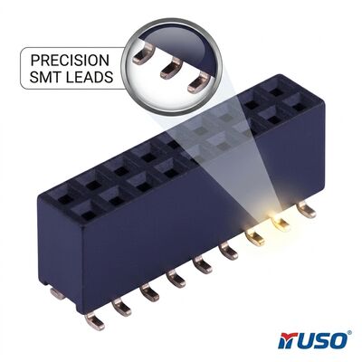 Connettore femmina a doppia fila con passo ultra-fine da 1.0MM, placcatura oro PA6T, alta densità da 04P a 80P, presa per PCB